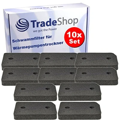 Abbildung von 10x Trade Shop Schwammfilter/Schaumfilter/Sockelfilter kompatibel mit Miele TED455WP TSD443WP TWD360WP TSD363WP TCB150WP TWB140WP TEB155WP TSB143WP