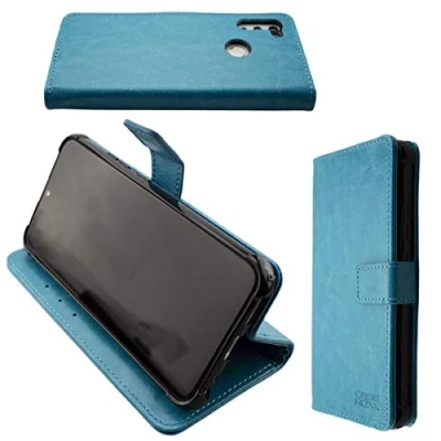 Abbildung von caseroxx Handy Hülle Tasche kompatibel mit Gigaset GS4 / Senior Bookstyle Case Wallet in hellblau