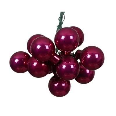 Abbildung von Kaemingk Weihnachtskugeln am Draht Glas 2,5cm x 12 Stück Spiegelbeeren glänzend kleine Dekokugeln Christbaumschmuck &amp; Weihnachtsdeko Beere Granatapfel