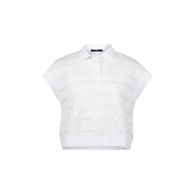 Abbildung von zero MIT Pailletten Poloshirt, Damen, Größe: 36, White