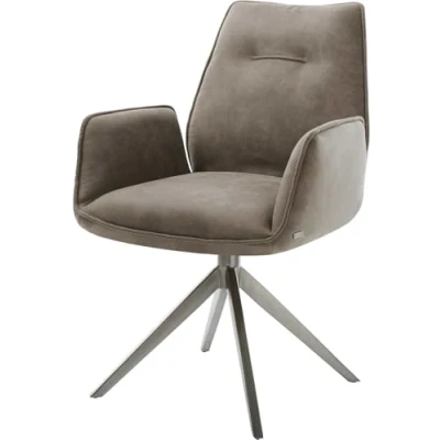 Abbildung von Drehstuhl Zoa Flex Mikrofaser Taupe Vintage Kreuzgestell breit Graphit 360 drehbar Wippfunktion Taschenfederkern