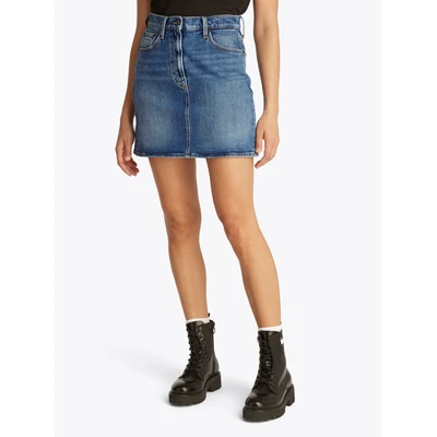 Abbildung von Tommy Jeans Jeansrock MOM UH SKIRT AH4035 Webrock mit Logostickerei