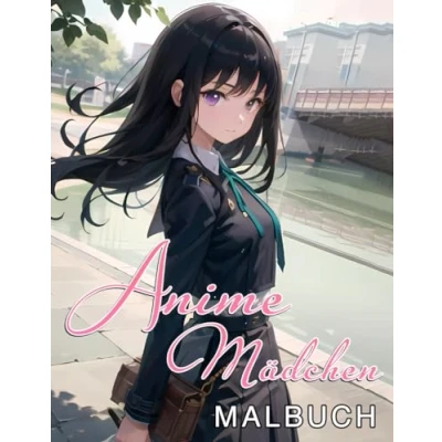 Abbildung von Anime Mädchen Malbuch: Schöne und Niedliche Ausmalbuch für Kinde, Jugendliche Erwachsene. Perfektes Geschenk Liebhaber mit 50 ... Wunderschönen Manga Charaktere Bi