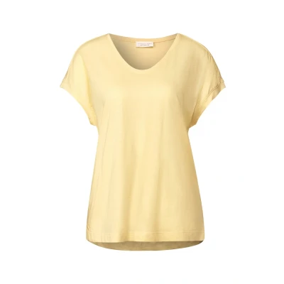 Abbildung von Street One Studio Vneck Tshirt basic, Damen, Größe: 40, Gelb