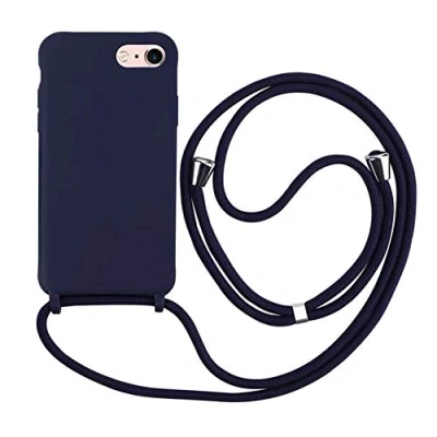 Abbildung von MEVIS Schutzhülle kompatibel mit iPhone 6/6S/7/8 Plus, TPU Silikon Kordel Marineblau