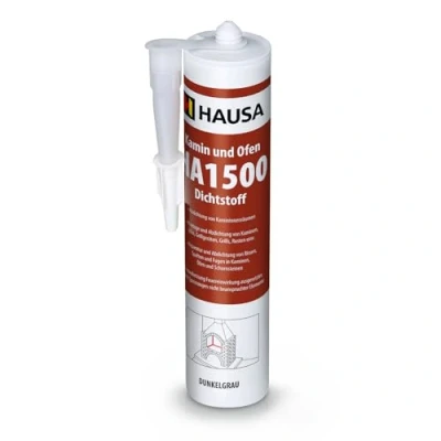 Abbildung von Hausa Dichtstoff, Kamin &amp; Ofen Dichtstoff HA1500, (hitzebeständig Kaminofenkleber, 310 tlg., Spezial Dichtmasse), Feuerbeständig und Temperaturbeständig bis zu 1500C