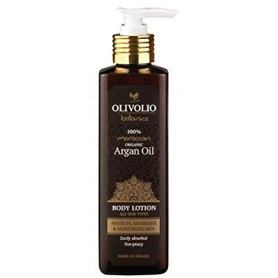 Abbildung von Olivolio botanics 94% natürliche Körperlotion mit 100% Arganöl ohne Mineralöl und Parabene 250 ml