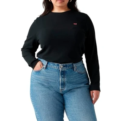 Abbildung von Levi&#039;s® Plus Langarmshirt PL ESSENTIAL LS TEE aus Baumwolle