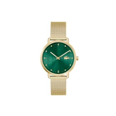 Abbildung von Lacoste Analog Quarzuhr für Damen Kollektion CROCORIGIN mit Gelbgoldfarbenes Edelstahlarmband 2001356
