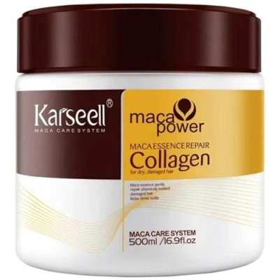 Abbildung von KARSEELL Haamrmaske für Tiefenreparatur, Intensive Feuchtigkeitsversorgung, Trockenes und Strapaziertes Haar, Glättung 500 ml.