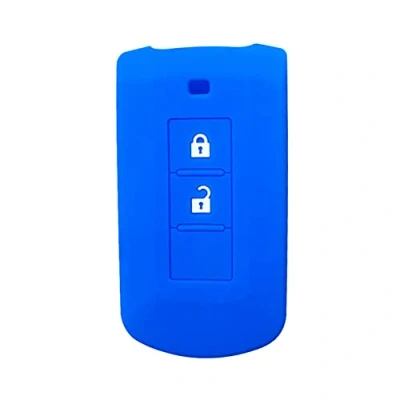 Abbildung von OTMIK Silikon Autoschlüssel Hülle Passend für Mitsubishi L200 Xpander ASX Outlander Mirage Eclipse Cross Pajero Sport Lancer Key Shell Zubehör (Blau)