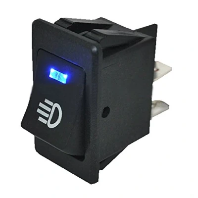 Abbildung von Mintice™ KFZ Auto Kippschalter Druckschalter Wippschalter Schalter 12V Blau LED Licht Nebelschalter 4 polig