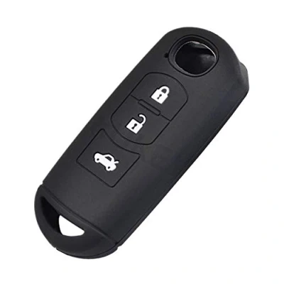Abbildung von Happyit Silikon Autoschlüssel Abdeckung Fall für Mazda 2 3 5 6 CX 7 9 Geschwindigkeit Miata MX5 Remote Fob 4 Tasten (3 A)