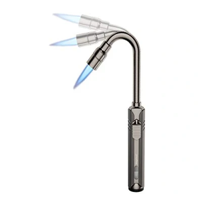 Abbildung von Megainvo Stabfeuerzeug Jetflamme 360 Flexible Gasfeuerzeug Sturmfeuerzeug Gas Nachfüllbar Lang Stab Feuerzeug Jet Flamme Sturmflamme Feuerzeuge für Kamin,Kerzen,Ofen,Grill,Herd(Ohne Gas)
