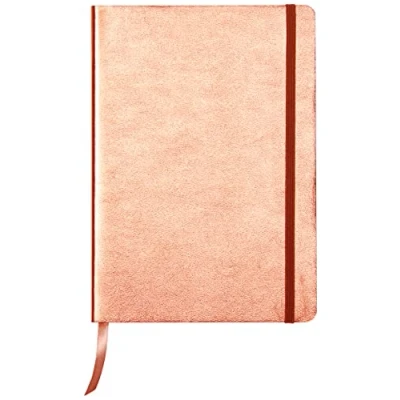 Abbildung von Clairefontaine 400095C Notizbuch (mit Perlmutt Effekt mit Softcover aus Leder, DIN A5, 14,8 x 21cm, 72 Blatt, liniert, Gummizugverschluß, Lesezeichen) 1 Stück kupfer