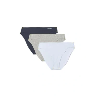 Abbildung von Calvin Klein Underwear Invisibles Brief 3 PACK Slip, Damen, Größe: XS, Plein air/grey heather/ink
