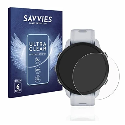 Abbildung von Savvies 6 Stück Schutzfolie für Garmin Forerunner 955 Displayschutz Folie Ultra Transparent