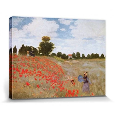 Abbildung von 1art1 Claude Monet Poster Mohnblumen, 1873 Bilder Leinwand Bild Auf Keilrahmen XXL Wandbild Kunstdruck Als Leinwandbild 40x30 cm
