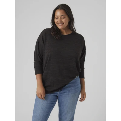 Abbildung von Vero Moda Curve Vmckatie LS JRS NOOS CUR Langarmshirt, Damen, Größe: 46/48, Black