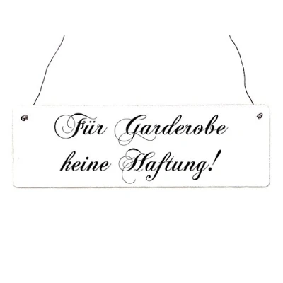 Abbildung von Interluxe Shabby Vintage Schild Türschild FÜR Garderobe Keine HAFTUNG Chopin Dekoration