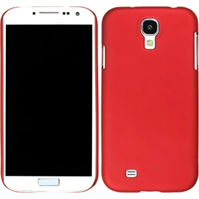Abbildung von PhoneNatic case kompatibel mit Samsung Galaxy S4 Hülle rot gummiert Hard + 2 Schutzfolien