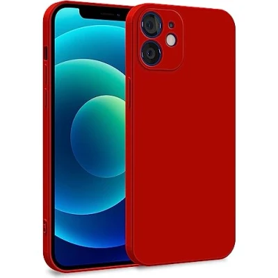 Abbildung von MyGadget Hülle kompatibel mit iPhone 12 Mini Zweilagige Handyhülle Kameraschutz Cover Innenfutter &amp; Silikon außen Rot