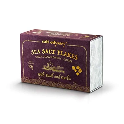 Abbildung von Salt Odyssey Meersalzflocken mit Basilikum und Knoblauch 75g, 2er Pack