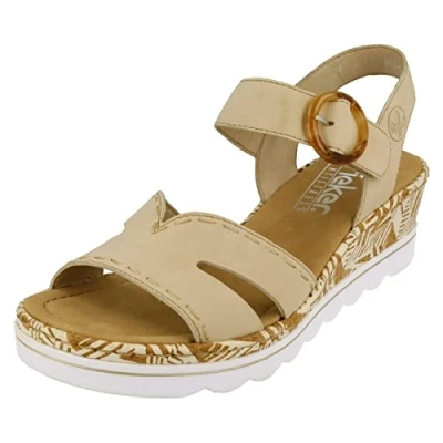 Abbildung von Rieker Keilsandalette, Damen, Größe: 40, Perle Schuhe