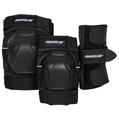 Abbildung von Powerslide Protektoren Set Standard Black (Set, 3 tlg., mit Ellenbogenprotektor, Handgelenkprotektor, Knieprotektor)
