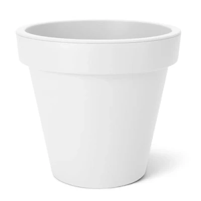Abbildung von Spetebo Pflanzkübel Kunststoff rund XS Ø 25 cm weiß (Stück, 1 St., Blumentopf), klassischer runder für den Garten