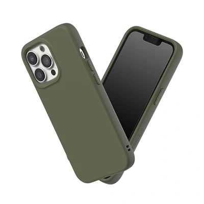 Abbildung von RhinoShield Case kompatibel mit [iPhone 13 Pro] SolidSuit Stoßdämpfende &amp; schlanke Schutzhülle Premium Finish 3.5 Meter Fallschutz Algengrün