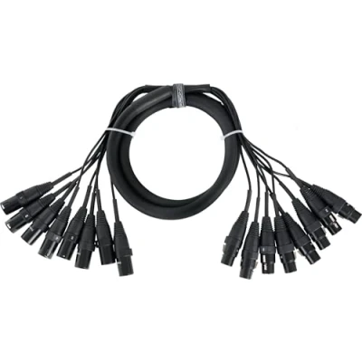 Abbildung von Pronomic Stage MX8/0 1,5 Sub Multicore XLR 1,5m 8 fach male auf female Nummerierte Steckverbinder aus Metall Ideal für Tonstudio und Bühne Länge: Meter Schwarz