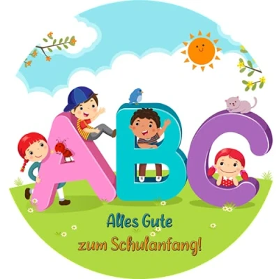 Abbildung von Essbarer Tortenaufleger Schule10 / 20cm Ø