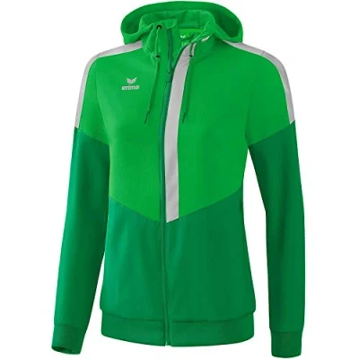 Abbildung von Erima Damen Squad Tracktop Trainingsjacke, Fern Green/Smaragd/Silver Grey, 38