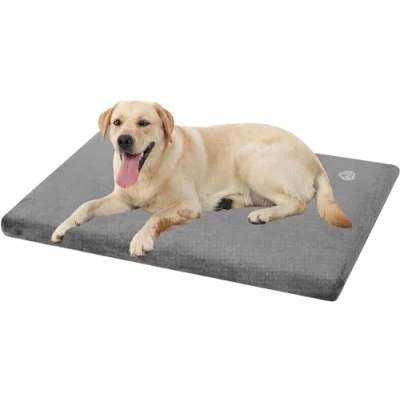 Abbildung von EMPSIGN Hundebett Grosse Hunde Hundekissen waschbar, Wasserdicht XL 104x71x7.6cm, passend für Käfige, Hundematte mit Abnehmbarem und waschbarem Bezug große Hunde, Grau
