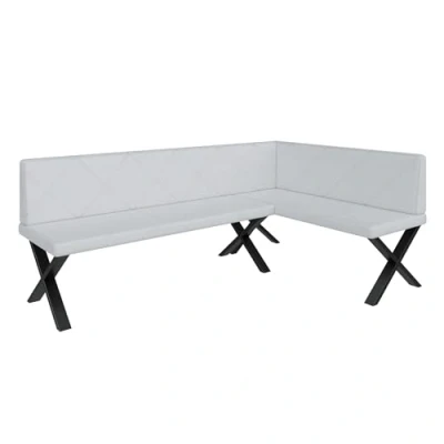 Abbildung von Eckbank Akiko Metal X Eckbankgruppe für Ihrem Esszimmer, Küche modern, Sitzecke, Essecke. Perfekt Küche, Büro und Rezeption. Solide Starke Verarbeitung. (196x128 Rechts Soft17)