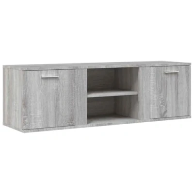 Abbildung von vidaXL TV Schrank, Fernsehschrank mit viel Stauraum, Lowboard für Wohnzimmer, Fernsehtisch Möbel HiFi Grau Sonoma Holzwerkstoff