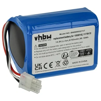 Abbildung von vhbw 1x Akku kompatibel mit Miele Scout RX3, RX2 Saugroboter (6700 mAh, 14,8 V, Li Ion, ohne Gehäuse)