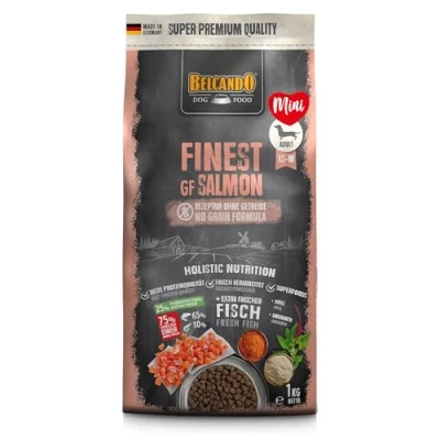 Abbildung von Belcando Finest GF Salmon [1 kg] getreidefreies Hundefutter Trockenfutter für kleine &amp; mittlere Hunde Alleinfuttermittel ab 1 Jahr