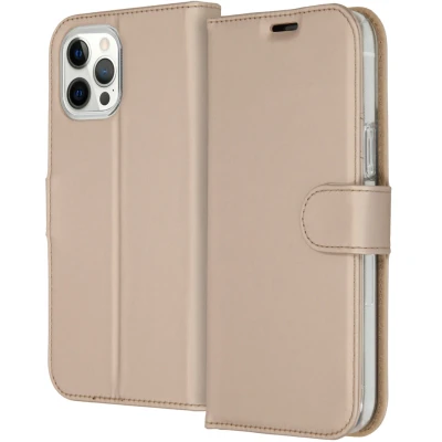 Abbildung von Apple iPhone 12 Pro Max Hülle Kunstleder Accezz Klapphülle Handyhülle Gold