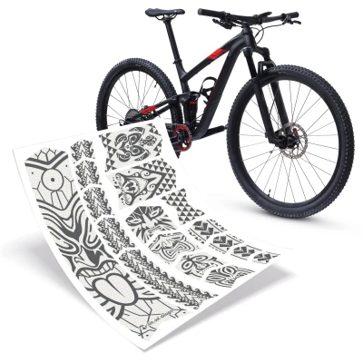 Abbildung von Riesel Design® Frame:Tape 3000 Fahrrad Rahmenschutz Stylische Schutzfolie / 17 Selbstklebende Fahrradschutzfolien/MTB Rahmenschutzfolie für den gesamten Rahmen als Kratzschutz