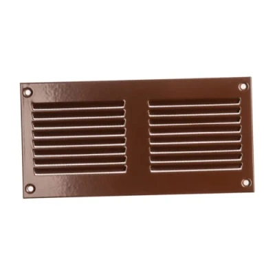 Abbildung von 200x100mm Lüftungsgitter Braun Abluftgitter mit Insektenschutz Abluft Zuluft Metall Gitter