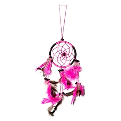 Abbildung von 30cm x 9cm Dreamcatcher Traumfänger Schwarz Pink Indianer