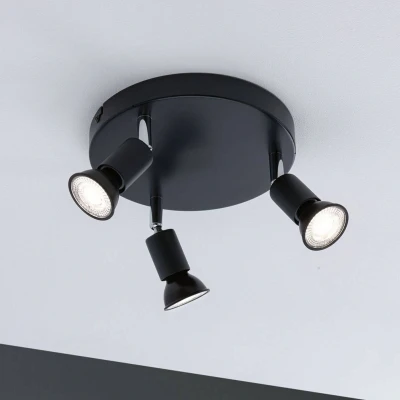 Abbildung von Paulmann 66752 Spotlight Carolina 3 flammig IP44 max. 3x10 Watt dimmbar Deckenstrahler Anthrazit, Chrom Metall Deckenspot GU10 ohne Leuchtmittel