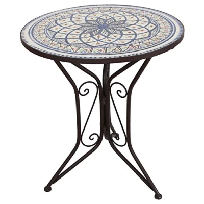Abbildung von FRANK FLECHTWAREN Tisch, Garten Bistrotisch Mosaiktisch Mare Ø 55 x 68 cm dazu passende Stühle separat bestellbar Nr. B086LH34W1