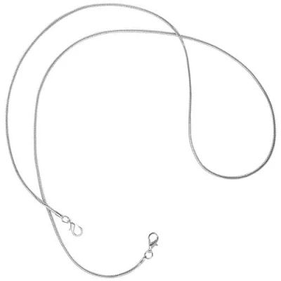 Abbildung von mtb more energy® Wechsel Kette für Umhänge Handyhüllen Metall (Silber, Snake rund) mit Karabinerverschlüssen Ersatz Handykette Band Seil Kordel
