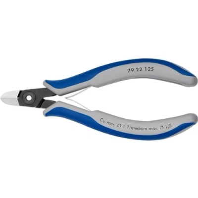 Abbildung von Knipex 79 22 125, Diagonale Zange, Chrom Vanadium Stahl, Kunststoff, Blau, Grau, 125 mm, 60 g