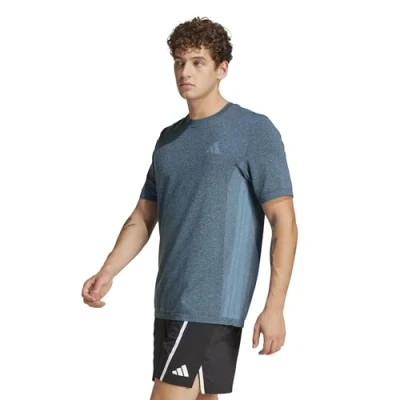 Abbildung von adidas Herren Train Essentials Structure T Shirt, Black/Grey six, S
