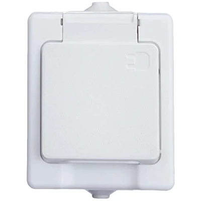 Abbildung von Kopp 100602003 Aufputz Feuchtraum Schutzkontakt Steckdose mit Klappdeckel, IP44, Standard