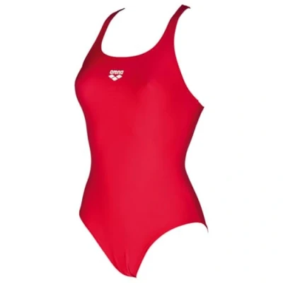 Abbildung von arena Dynamo Junior Einteiliger Badeanzug für Mädchen, Chlor und Salzbeständiger Sport aus MaxFit Material mit UV Schutz Faktor 164, Rot (Red)